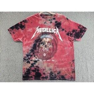 Metallica Shirt Mens Large In Vertigo You Will Be Tie Dye Red Black Band Tee